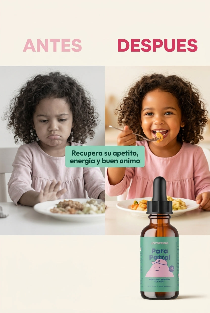 Antes y después: niño con más apetito y energía