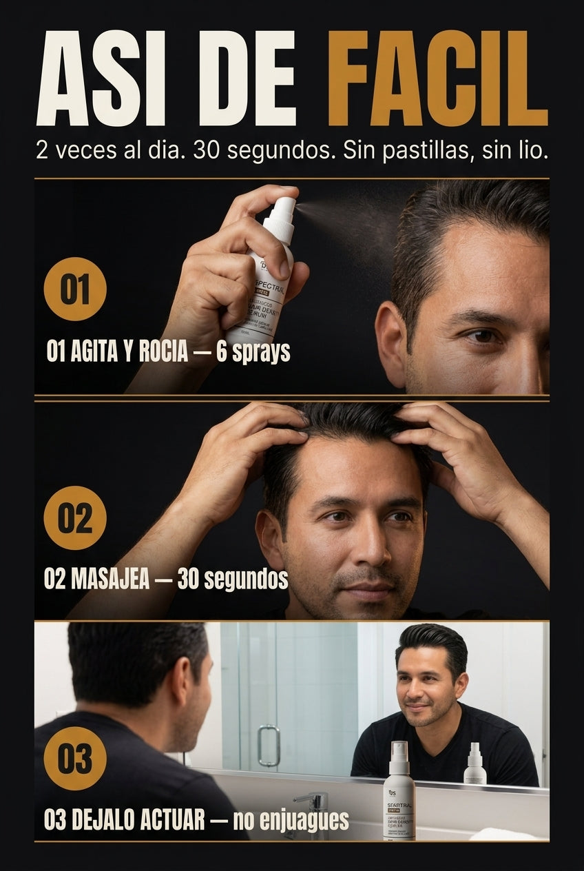 Asi de facil - agita y rocia, masajea, dejalo actuar