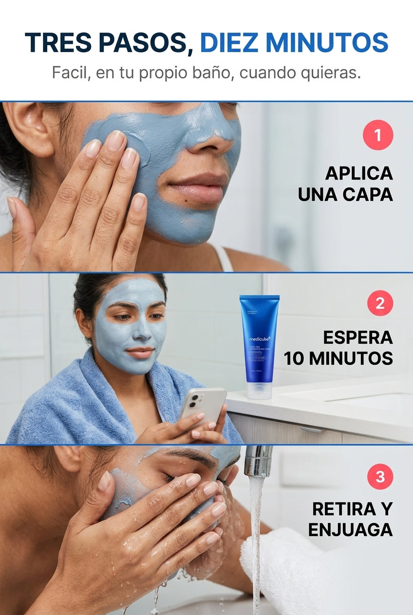 Tres pasos en diez minutos: aplica, espera, retira